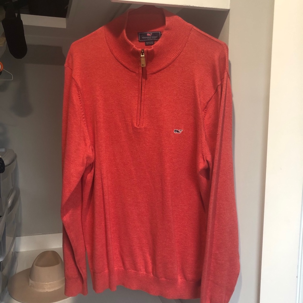 Vineyard Vines Dark Coral Quarter Zip